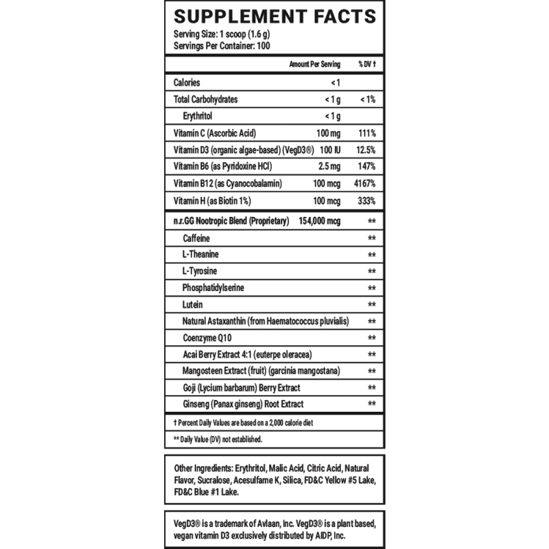 arctic cooler 100 serving energy supplement facts