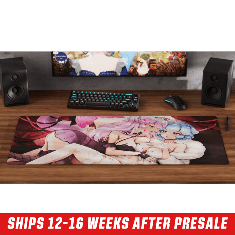 bao mousepad on desk top down ships in