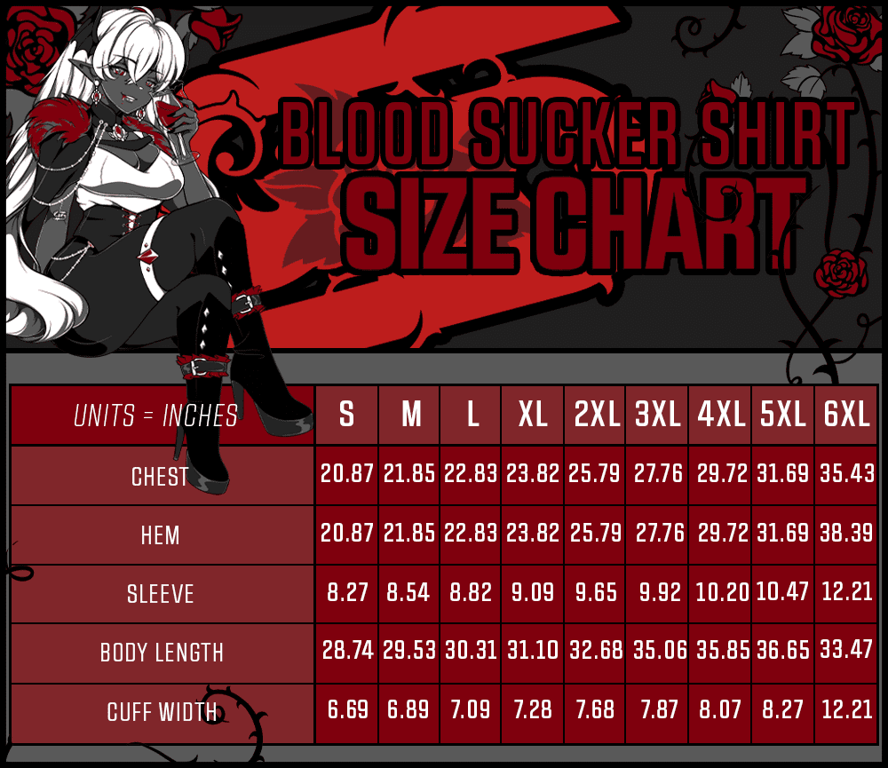 Twisted Rose Hoodie Size Chart