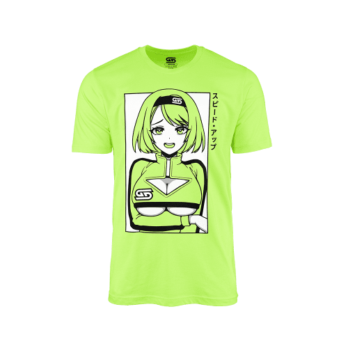 yellow green heart racer gamer supps waifu shirt