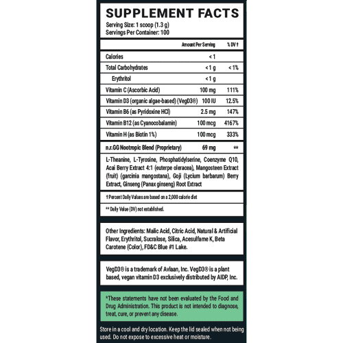 sigma brain caffeine free supplement facts